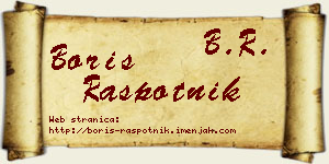 Boris Raspotnik vizit kartica